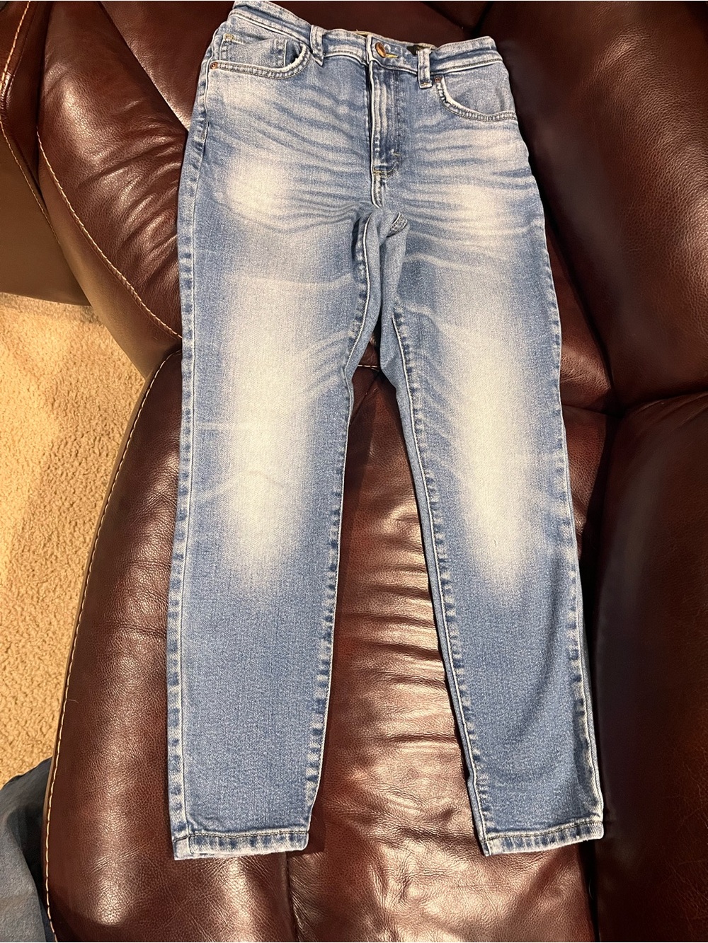 Lee High Rise Skinny Ankle Jeans Light Wash Denim Size 27